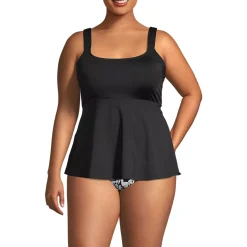 Women's Adjustable Scoop Neck Flutter Tankini Top