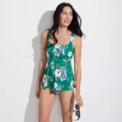Women's Adjustable Scoop Neck Flutter Tankini Top