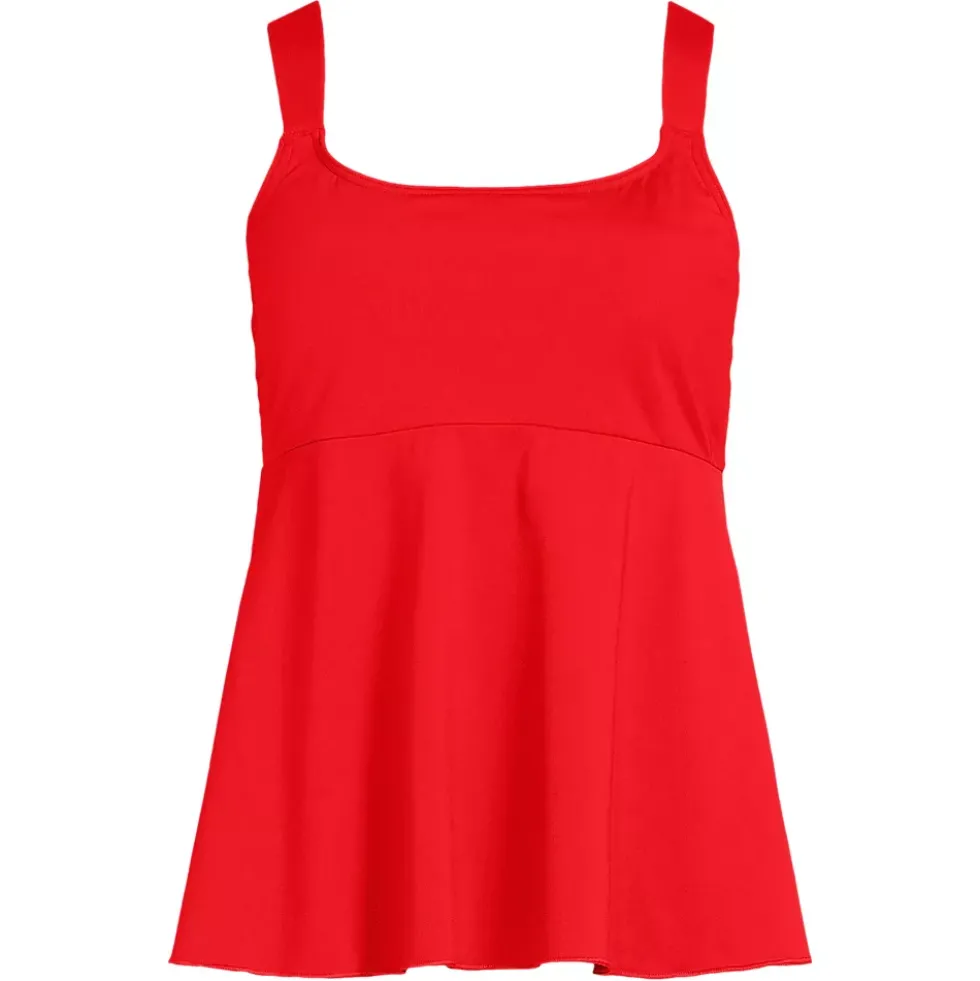 Women's Adjustable Scoop Neck Flutter Tankini Top