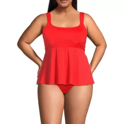 Women's Adjustable Scoop Neck Flutter Tankini Top