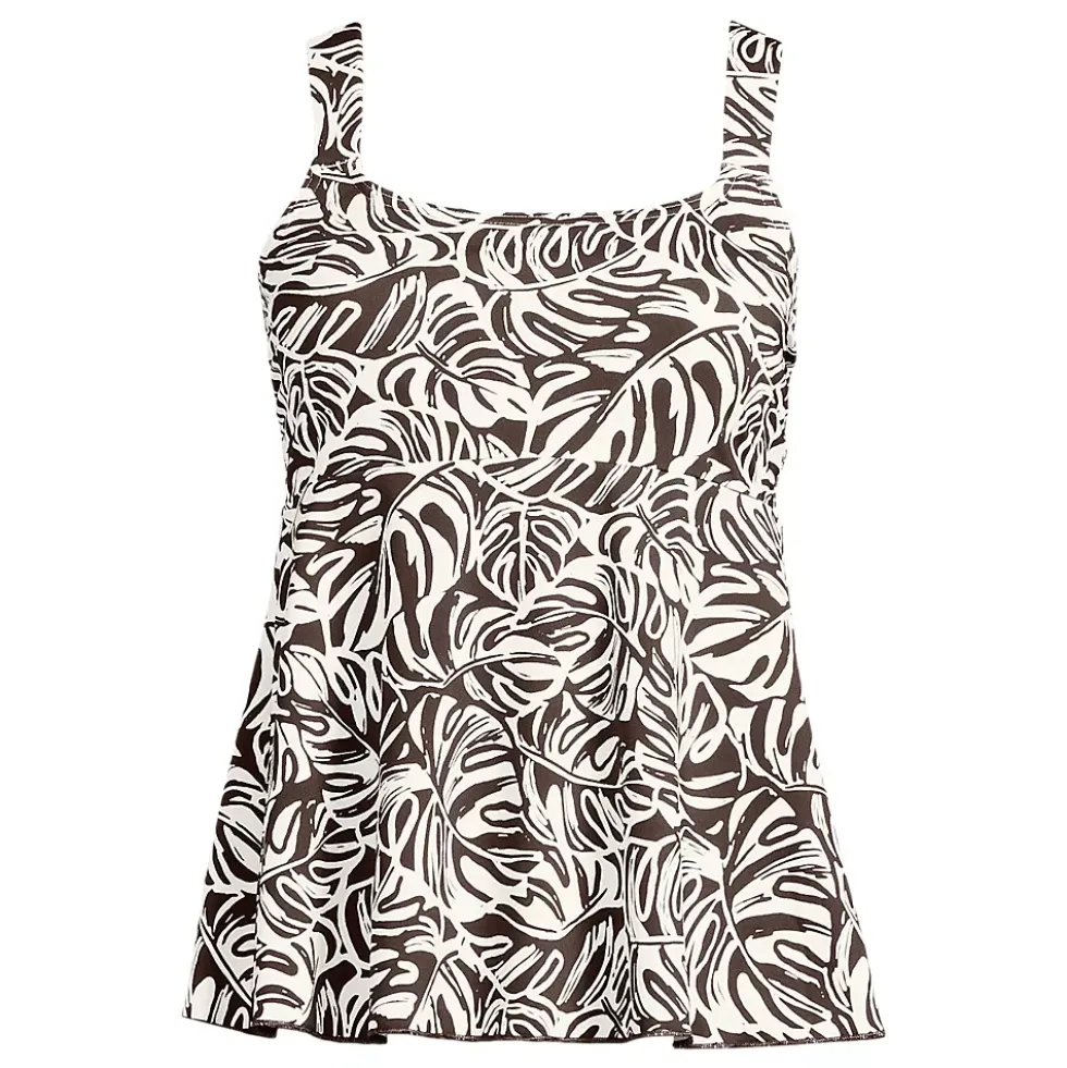 Women's Adjustable Scoop Neck Flutter Tankini Top