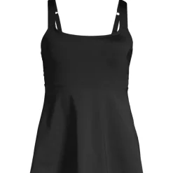 Women's Adjustable Scoop Neck Flutter Tankini Top