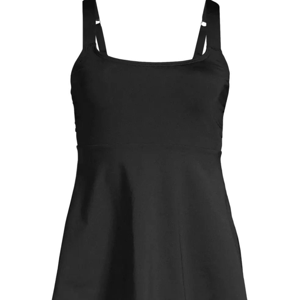 Women's Adjustable Scoop Neck Flutter Tankini Top