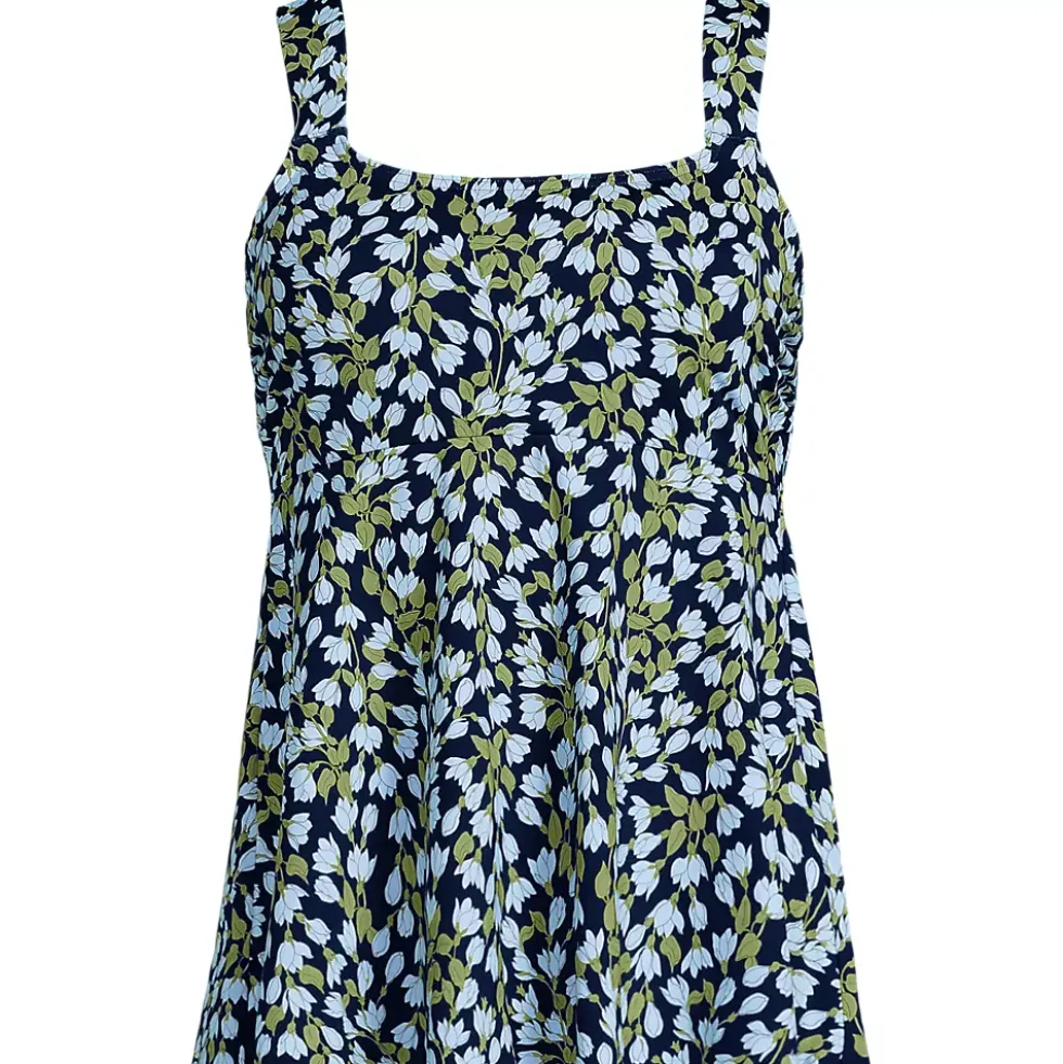 Women's Adjustable Scoop Neck Flutter Tankini Top