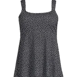 Women's Adjustable Scoop Neck Flutter Tankini Top