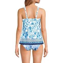 Women's Adjustable Scoop Neck Flutter Tankini Top