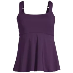 Women's Adjustable Scoop Neck Flutter Tankini Top