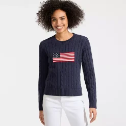 Women's American Flag Drifter Cable Sweater
