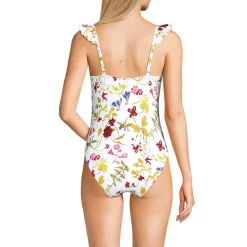 Women's Balconette Ruffle High Leg One Piece Swimsuit