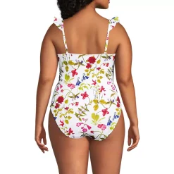 Women's Balconette Ruffle High Leg One Piece Swimsuit