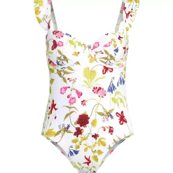 Women's Balconette Ruffle High Leg One Piece Swimsuit