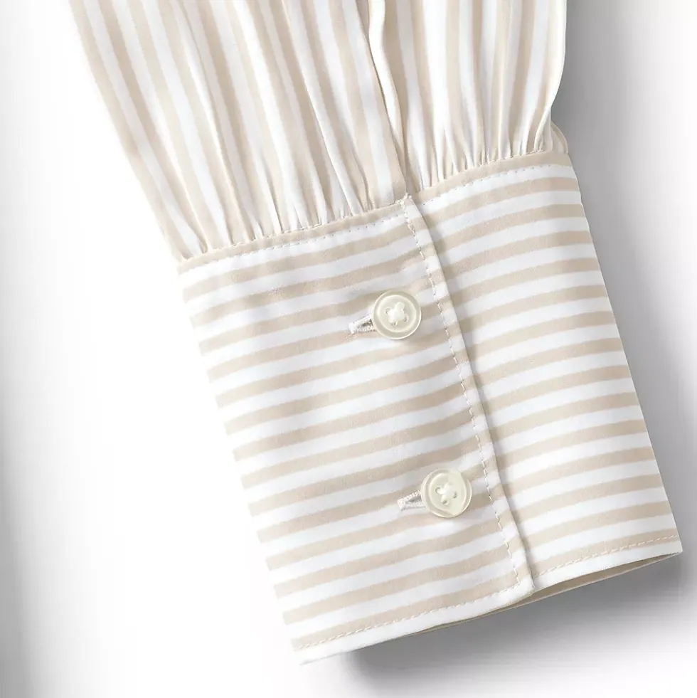 Women's Banded Collar Button Front Shirt