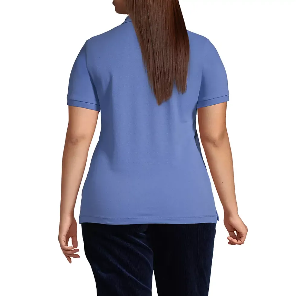 Women's Banded Short Sleeve Fem Fit Mesh Polo