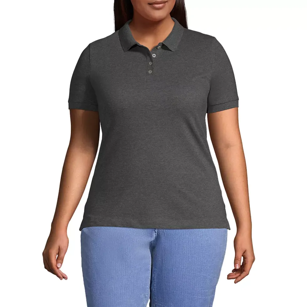Women's Banded Short Sleeve Fem Fit Mesh Polo