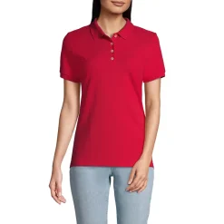 Women's Banded Short Sleeve Fem Fit Mesh Polo