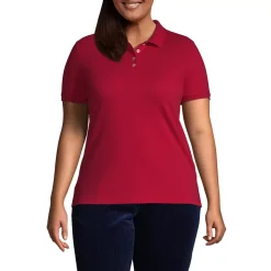 Women's Banded Short Sleeve Fem Fit Mesh Polo