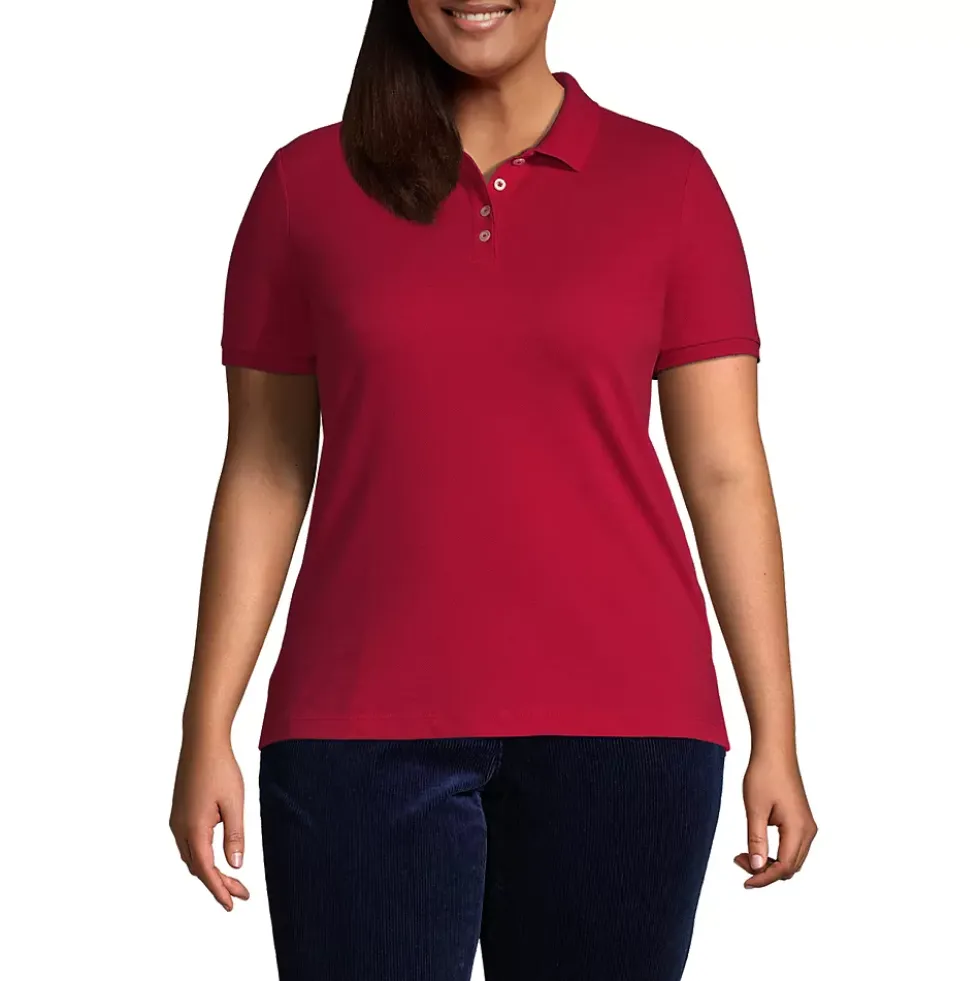 Women's Banded Short Sleeve Fem Fit Mesh Polo