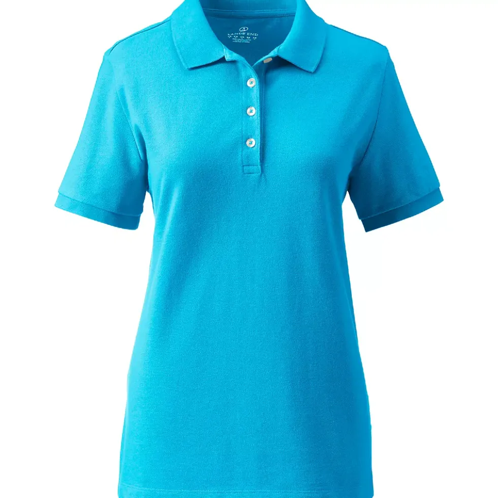 Women's Banded Short Sleeve Fem Fit Mesh Polo