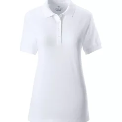 Women's Banded Short Sleeve Fem Fit Mesh Polo