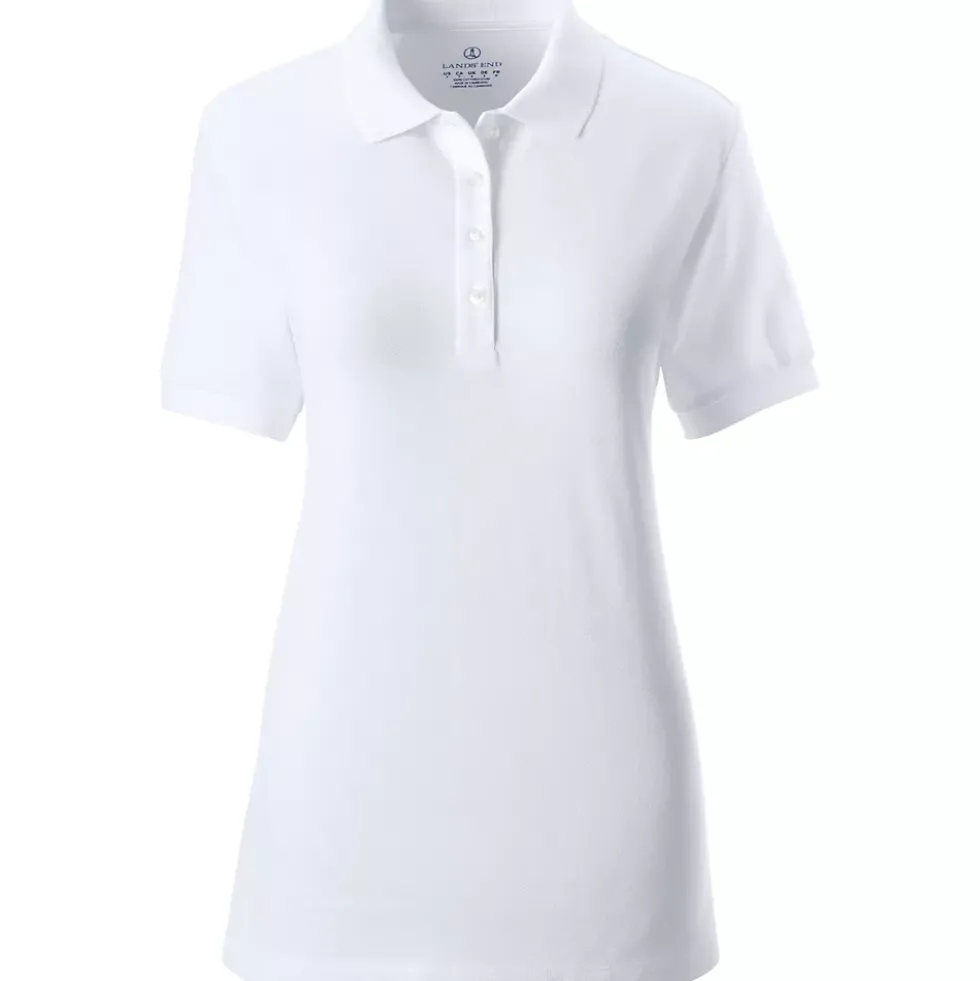 Women's Banded Short Sleeve Fem Fit Mesh Polo