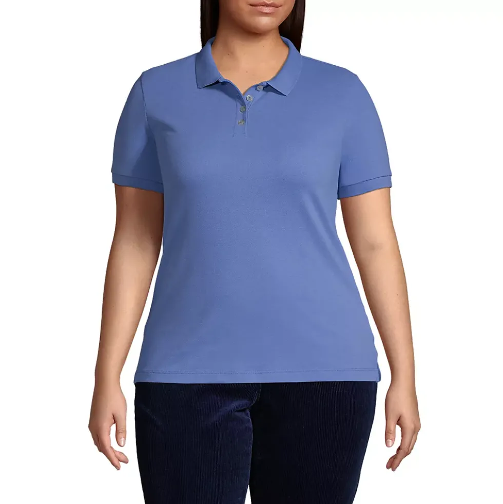 Women's Banded Short Sleeve Fem Fit Mesh Polo