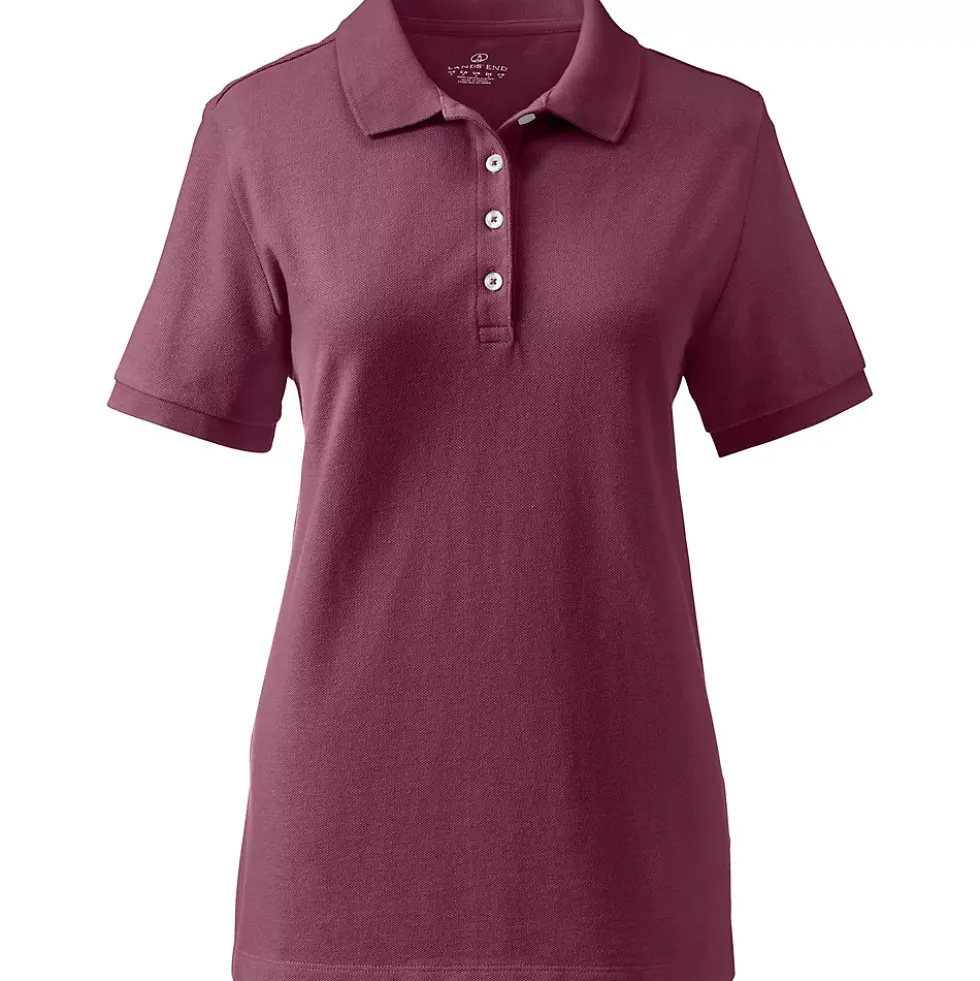Women's Banded Short Sleeve Fem Fit Mesh Polo