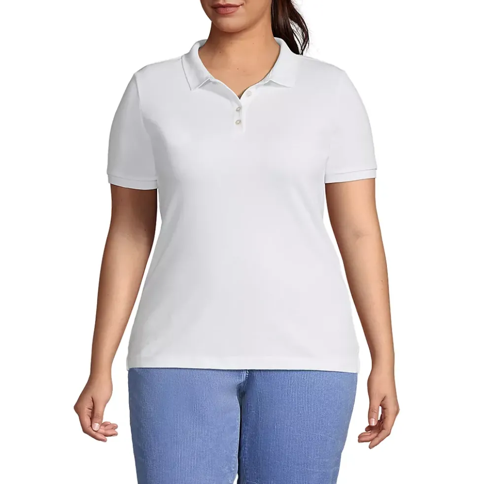 Women's Banded Short Sleeve Fem Fit Mesh Polo