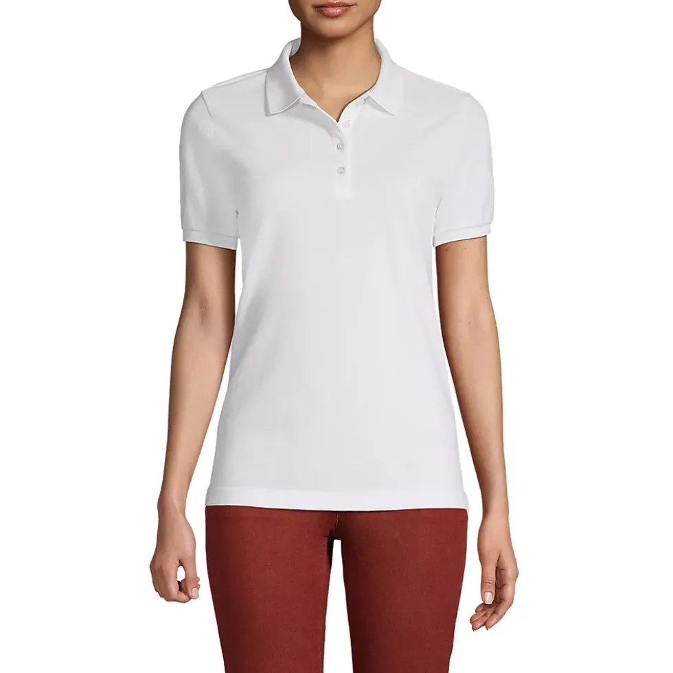 Women's Banded Short Sleeve Fem Fit Mesh Polo