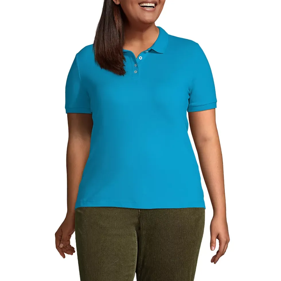 Women's Banded Short Sleeve Fem Fit Mesh Polo