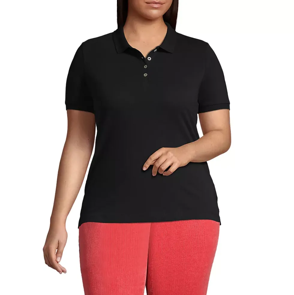 Women's Banded Short Sleeve Fem Fit Mesh Polo