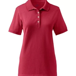 Women's Banded Short Sleeve Fem Fit Mesh Polo