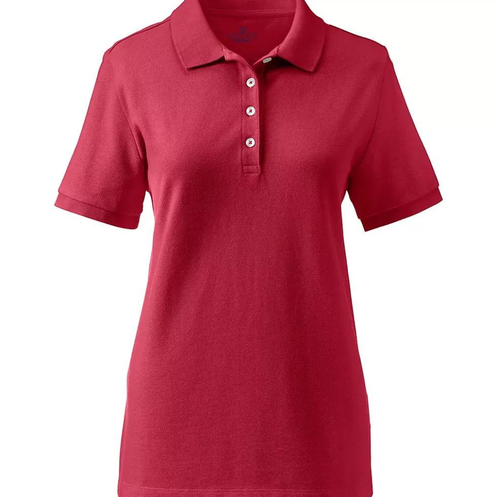 Women's Banded Short Sleeve Fem Fit Mesh Polo