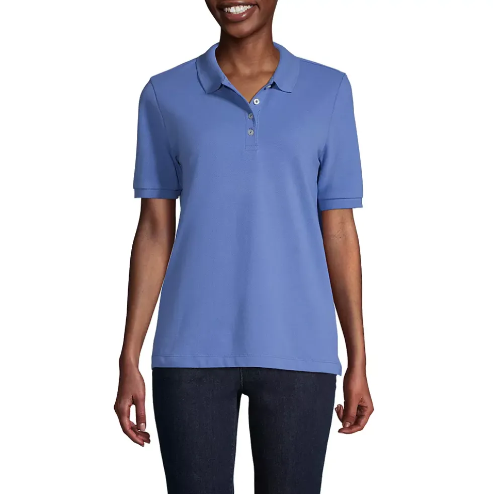 Women's Banded Short Sleeve Mesh Polo