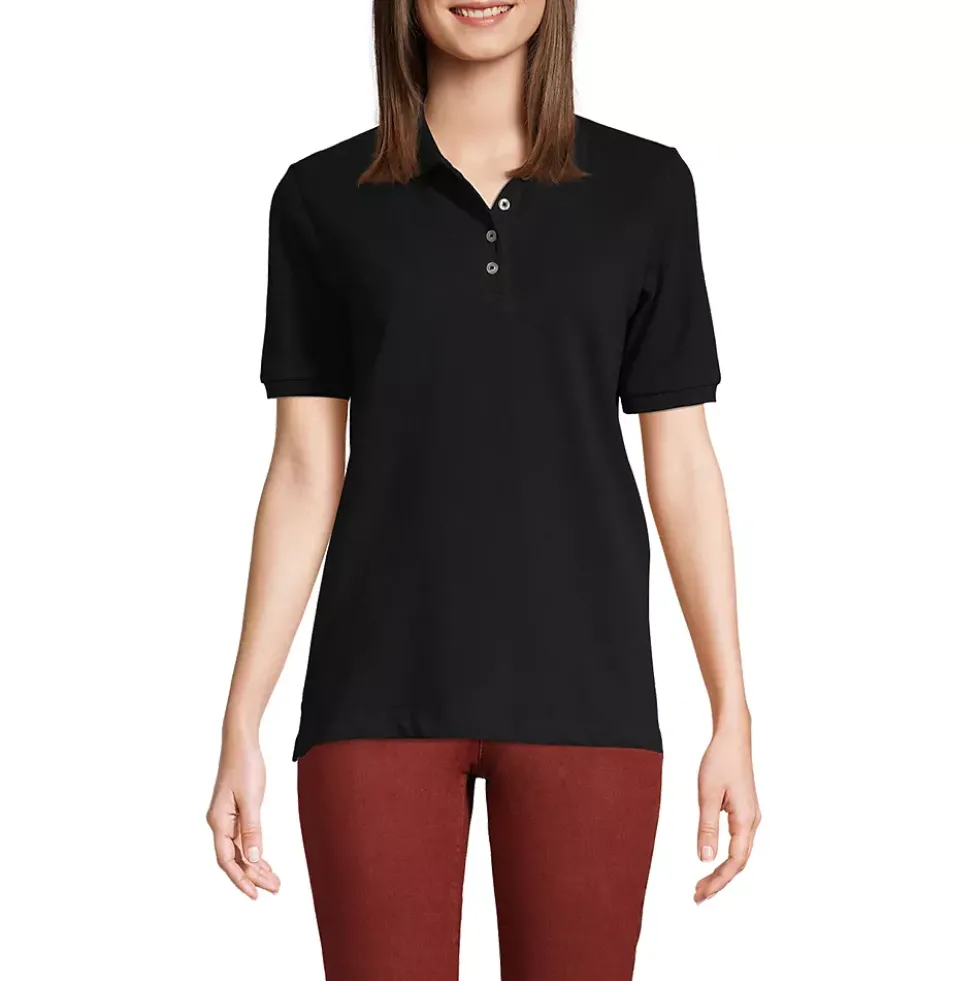 Women's Banded Short Sleeve Mesh Polo