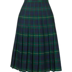 Women's Below The Knee Plaid Pleated Skirt