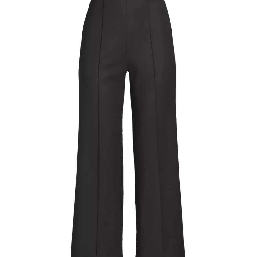 Women's Bi Stretch High Rise Pintuck Wide Leg Crop Pants