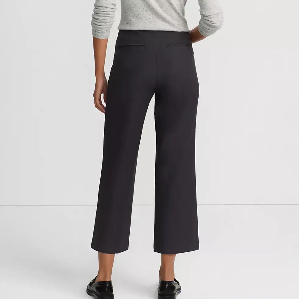 Women's Bi Stretch High Rise Pintuck Wide Leg Crop Pants