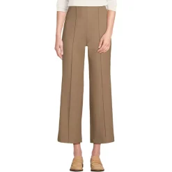 Women's Bi Stretch High Rise Pintuck Wide Leg Crop Pants