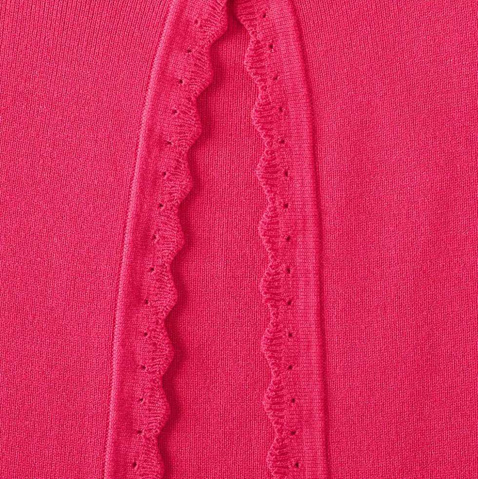 Women's Blend Scallop Edge Fitted Cardigan Sweater - Set Top