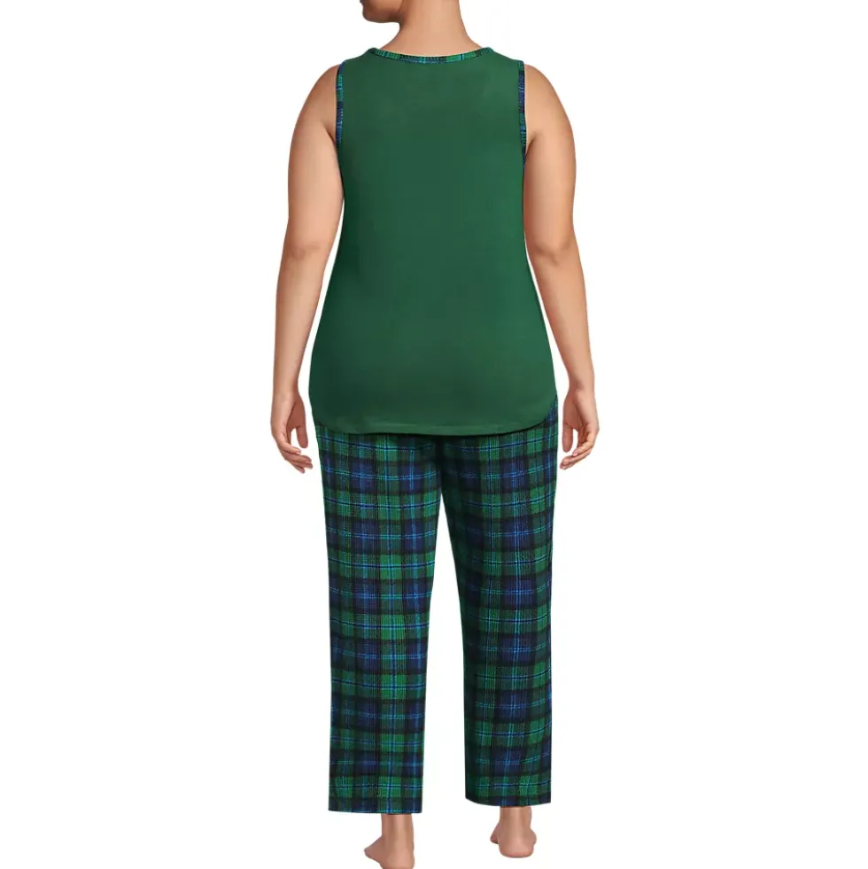 Women's Brushed Cozy Waffle Jersey 3 Piece Pajama Set - Tank Top Pant and Robe