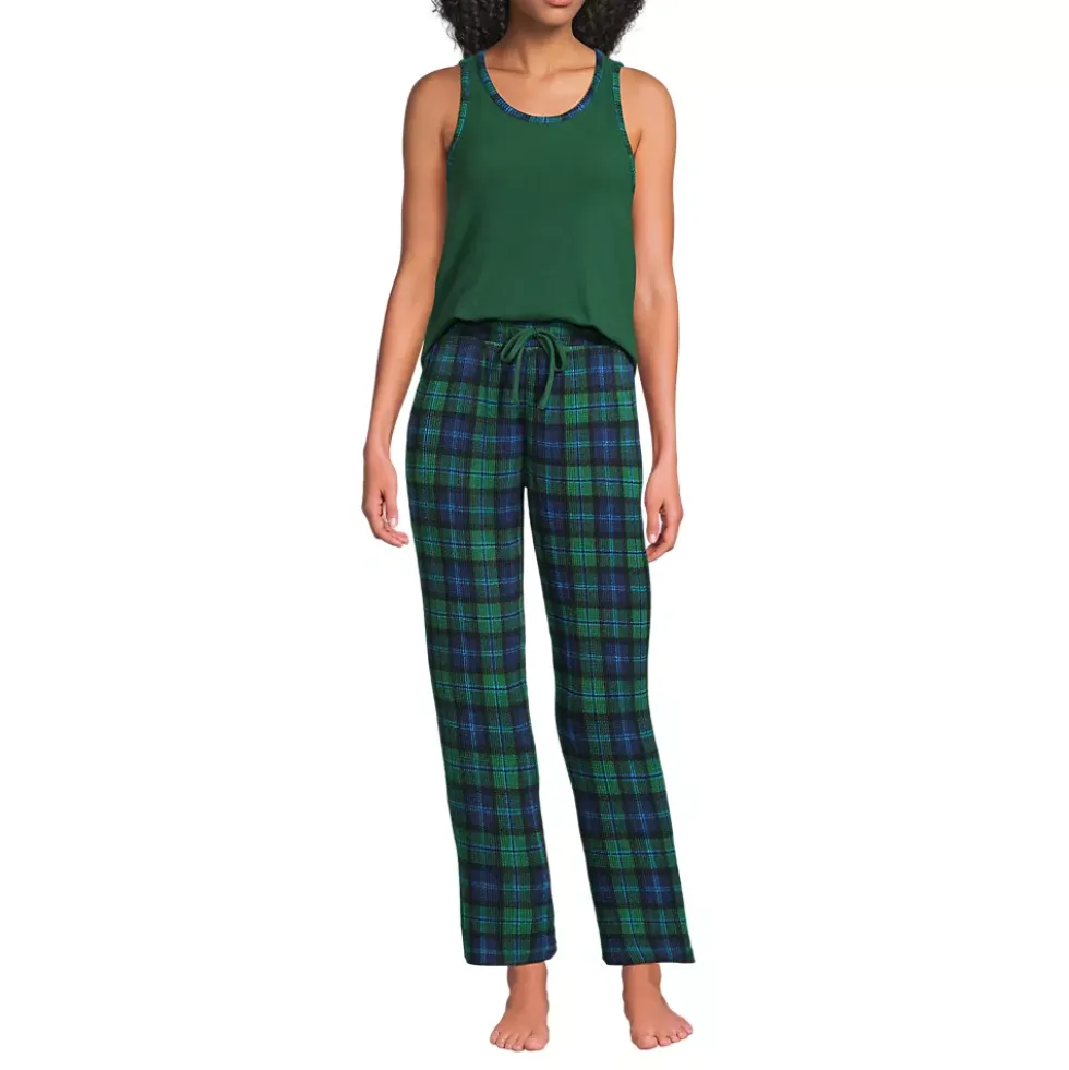 Women's Brushed Cozy Waffle Jersey 3 Piece Pajama Set - Tank Top Pant and Robe