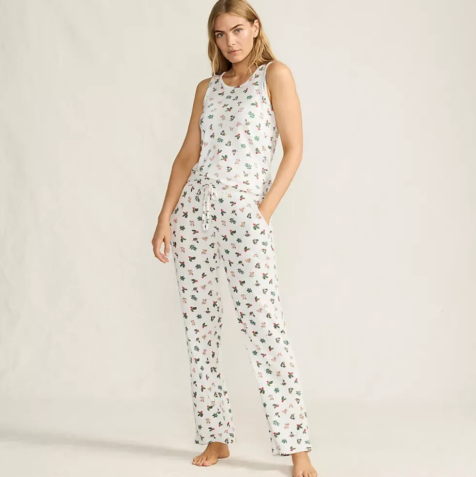 Women's Brushed Cozy Waffle Jersey 3 Piece Pajama Set - Tank Top Pant and Robe