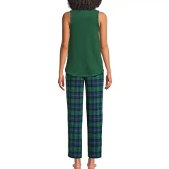 Women's Brushed Cozy Waffle Jersey 3 Piece Pajama Set - Tank Top Pant and Robe