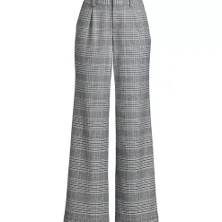 Women's Brushed Flannel High Rise Pleated Wide Leg Pants
