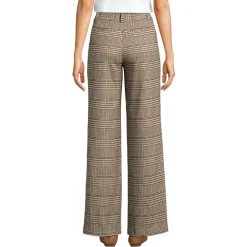 Women's Brushed Flannel High Rise Pleated Wide Leg Pants