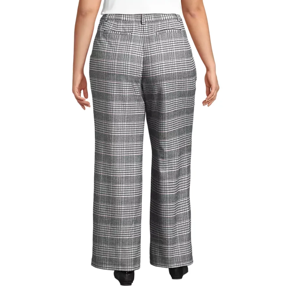 Women's Brushed Flannel High Rise Pleated Wide Leg Pants