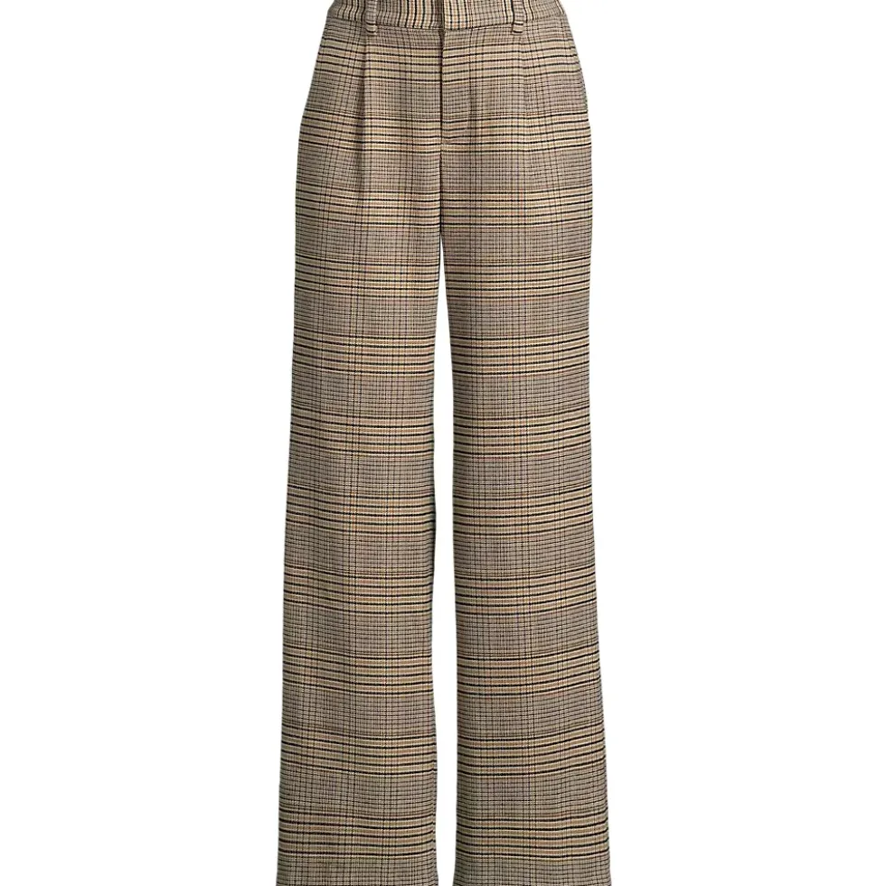 Women's Brushed Flannel High Rise Pleated Wide Leg Pants