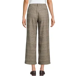 Women's Brushed Flannel High Rise Patch Pocket Wide Leg Crop Pants