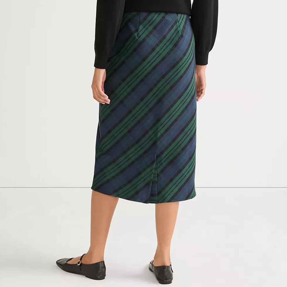 Women's Brushed Flannel Midi Column Skirt