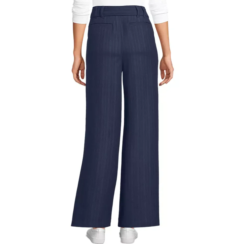 Women's Brushed Flannel Mid Rise Wide Leg Trousers